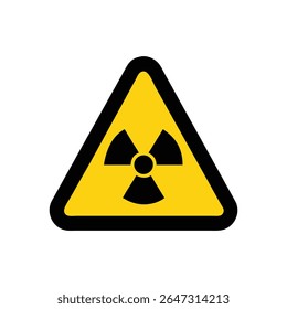 "Ícone de Aviso de Risco Nuclear: Símbolo de Radiação em Triângulo Amarelo"