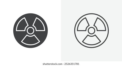 Ícone nuclear plano e design de conjunto simples