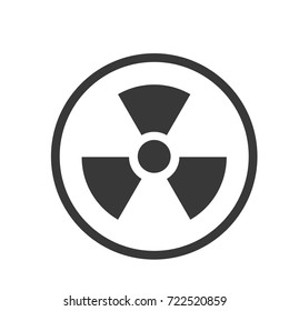 Nuclear icon, iconic symbol inside a circle, on white background.  Vector Iconic Design.