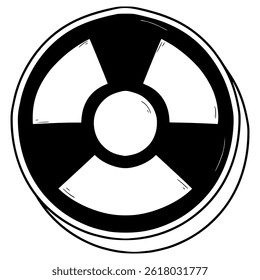 nuclear icon illustration hand drawn outline vector