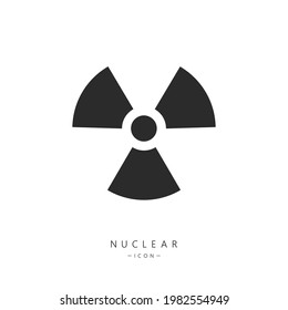Nuclear icon isolated on white background. Radiation hazard warning. Propeller sign symbolizing radioactive contamination. Vector illustration