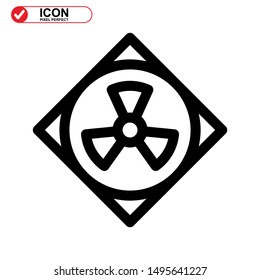 nuclear icon isolated sign symbol vector illustration - high quality black style vector icons
