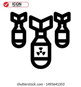 nuclear icon isolated sign symbol vector illustration - high quality black style vector icons
