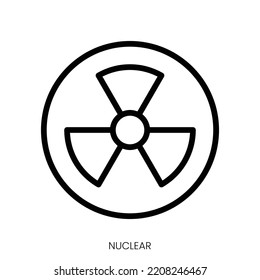 nuclear icon. Line Art Style Design Isolated On White Background