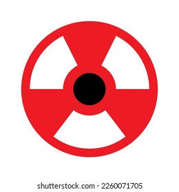 Nukleare Symbol-Linie einzeln auf weißem Hintergrund. Schwarze flache Ikone im modernen Umriss-Stil. Lineares Symbol und bearbeitbarer Strich. Einfache und Pixel perfekte Strich-Vektorgrafik.