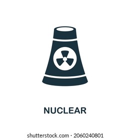 Nuclear icon. Monochrome sign from bioengineering collection. Creative Nuclear icon illustration for web design, infographics and more