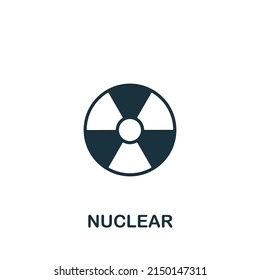 Nuclear icon. Monochrome simple Bioengineering icon for templates, web design and infographics