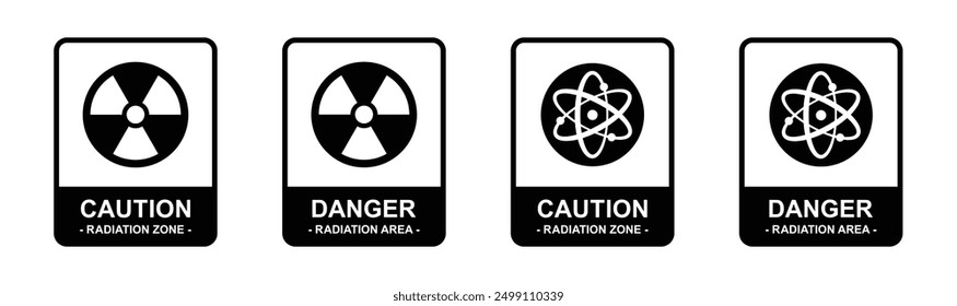 Icono nuclear. Icono de radiación, Ilustración vectorial