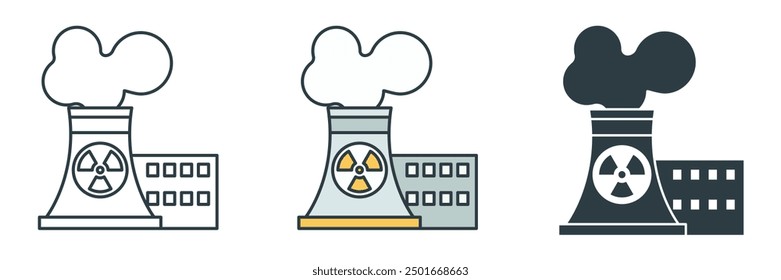 Nuclear icon symbol vector illustration isolated on white background