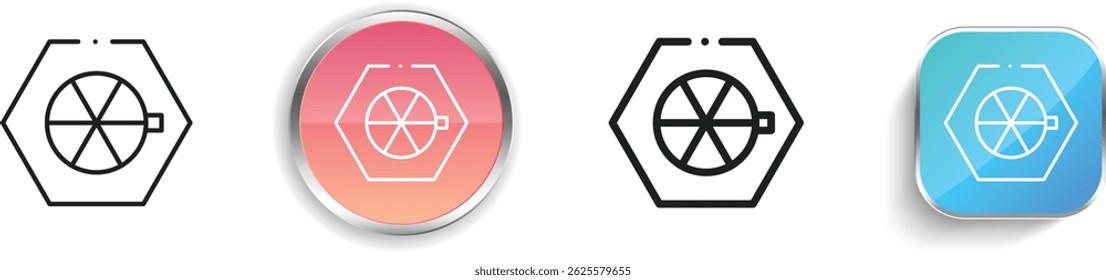 nuclear icon. Thin Linear, Regular and Button Style Design Isolated On White Background