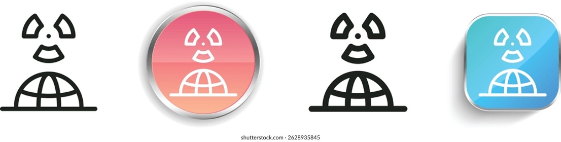 nuclear icon. Thin Linear, Regular and Button Style Design Isolated On White Background