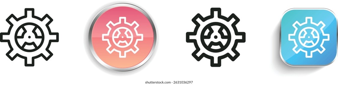nuclear icon. Thin Linear, Regular and Button Style Design Isolated On White Background