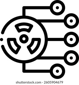nuclear icon. Thin Linear Style Design Isolated On White Background
