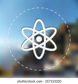 Nuclear icon. Vector illustration. Blurred background.