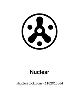 Nuclear icon vector isolated on white background, logo concept of Nuclear sign on transparent background, filled black symbol
