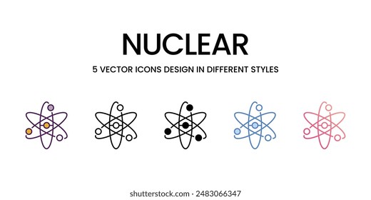 Nuclear Icons different style vector stock illustration