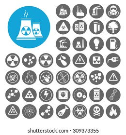 Nuclear icons set. Illustration EPS10