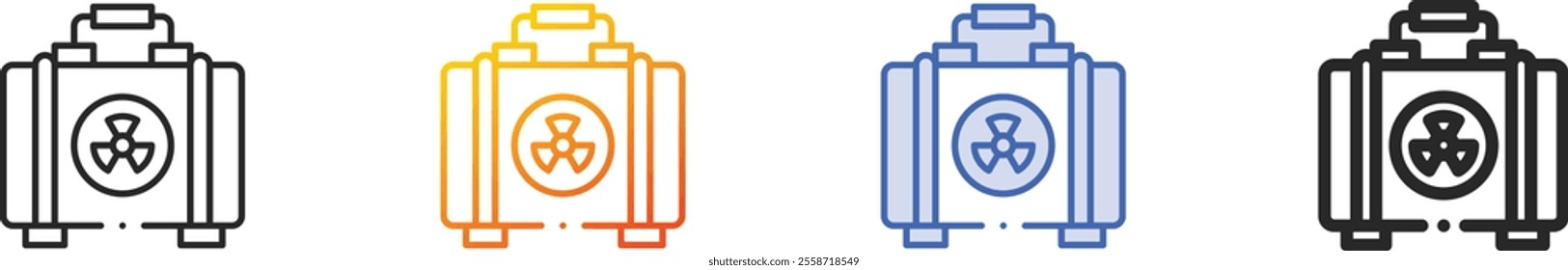 nuclear icon.Thin Linear, Gradient, Blue Stroke and bold Style Design Isolated On White Background