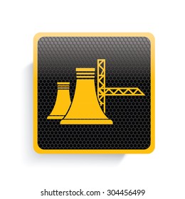 Nuclear industry icon design,yellow version,clean vector