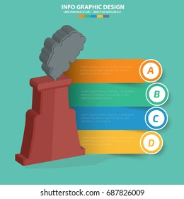 Nuclear info graphic design, vector