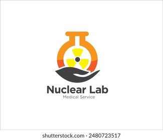 nuclear lab and care health service logo designs for medical research