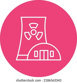 Nuclear line circle icon vector image. Can also be used for web apps, mobile apps and print media.