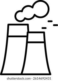 Nuclear Line Vector Icon Design