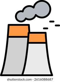 Nuclear Line Vector Icon Design
