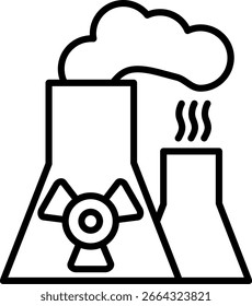 Diseño de icono de Vector de línea nuclear