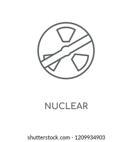 Nuclear linear icon. Nuclear concept stroke symbol design. Thin graphic elements vector illustration, outline pattern on a white background, eps 10.