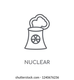 Nuclear linear icon. Modern outline Nuclear logo concept on white background from army and war collection. Suitable for use on web apps, mobile apps and print media.