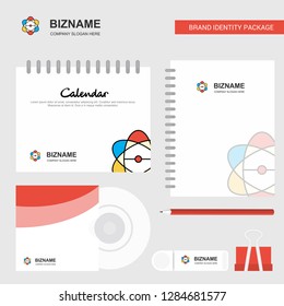 Nuclear Logo, Calendar Template, CD Cover, Diary and USB Brand Stationary Package Design Vector Template