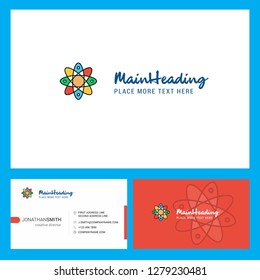 Nuclear  Logo design with Tagline & Front and Back Busienss Card Template. Vector Creative Design
