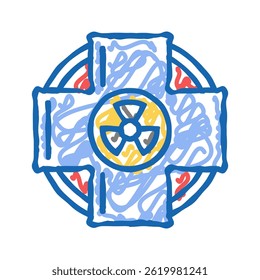 nuclear medicine lab energy doodle icon esboço vetor. nuclear medicine lab energy sign. ilustração de símbolo isolado