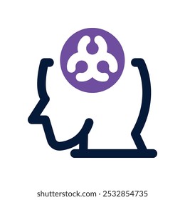 Ikone des nuklearen Geistes. Vektorsymbol mit zwei Tönen für Ihre Website, Ihr Handy, Ihre Präsentation und Ihr Logo-Design.