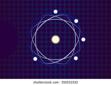 Nuclear model abstract background.