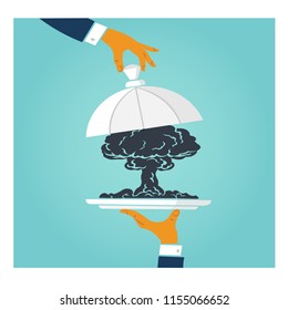 a nuclear mushroom in the dish