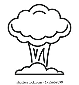 Nuclear mushroom icon. Outline nuclear mushroom vector icon for web design isolated on white background