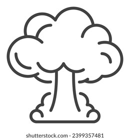 Nuclear Mushroom from Impact vector concept linear icon or Nuclear bomb explosion symbol