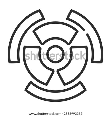 Nuclear outline icon, editable vector illustration and transparent graphic element. Isolated on white background