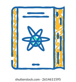 nuclear physics nuclear energy doodle icon sketch vector. nuclear physics nuclear energy sign. isolated symbol illustration