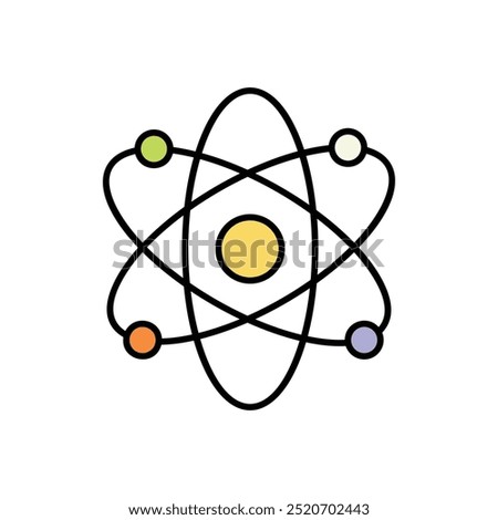Nuclear Physics icon isolated on a white background. Vector illustration.