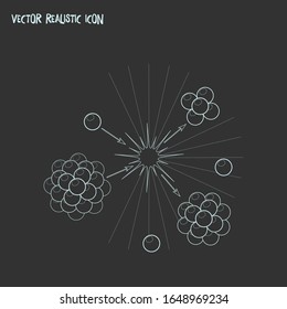 Symbol für die Nuklearphysik Vektorillustration-Illustration der Nuklearphysik Symbol-Linie einzeln auf sauberem Hintergrund für Ihr Web-Mobile-App-Logo.