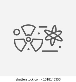 Nuclear physics icon line symbol. Isolated vector illustration of  icon sign concept for your web site mobile app logo UI design.