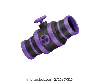 Nuklearrohr Symbol 3D-Illustration rendern