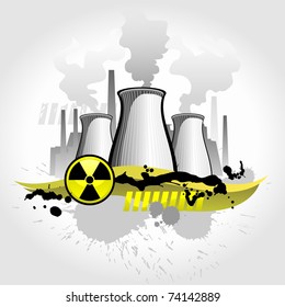 Nuclear plant abstract background