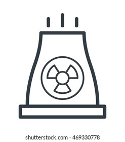 Nuclear Plant Colored Vector Icon