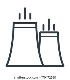 Nuclear Plant Colored Vector Icon