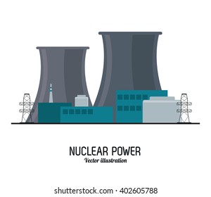 nuclear plant in colorful design, vector illustration