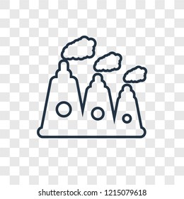 Nuclear plant concept vector linear icon isolated on transparent background, Nuclear plant concept transparency concept in outline style